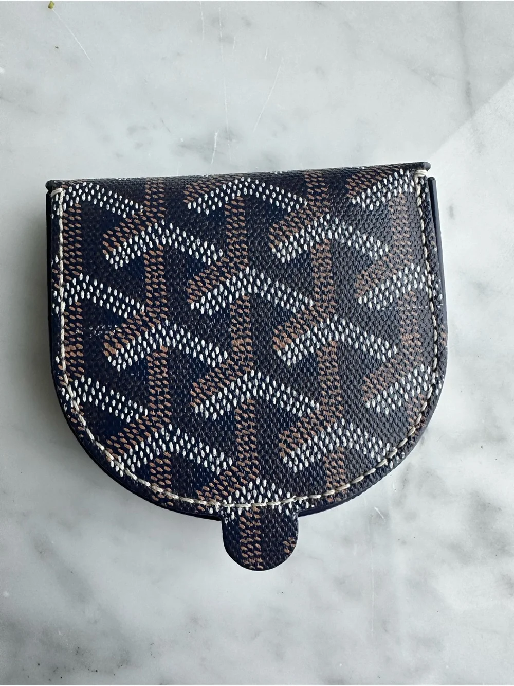 Goyard Raspail Coin Case Black Goyardine Canvas Wallet Pouch Made in France